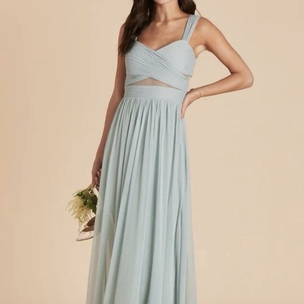 NWT Birdy Grey Elsye Gown Sea Glass Green Bridesmaid Dress XS Cutout Formal Prom